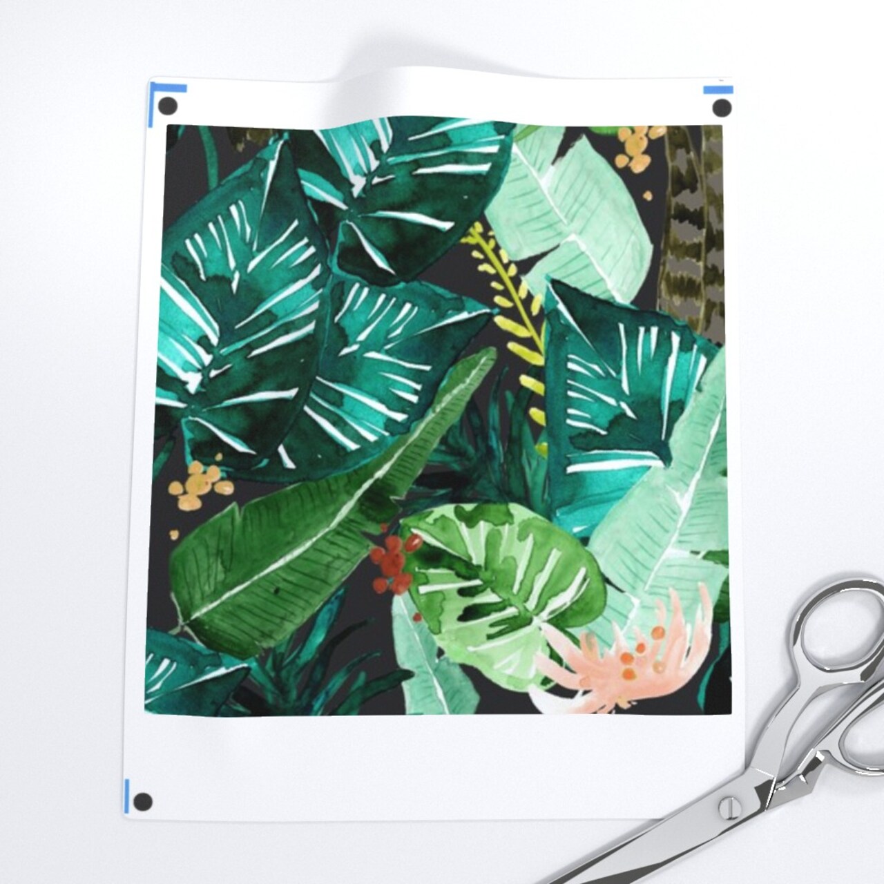Tropical Dark Leaves Banana Leaf Jungle Palm Green Custom Removable Wallpaper by Spoonflower Peel & Stick Wallpaper 2FT Wide